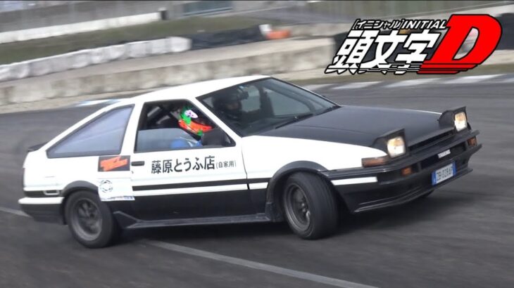 Initial D Toyota AE86 Trueno Drifting on Track! – 4AGE Sound with Tomei Titanium Exhaust! ハチロクドリフト
