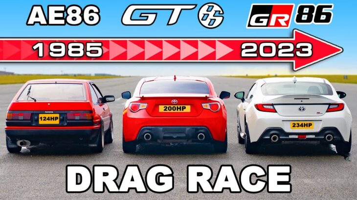 Toyota GR86 v GT86 v AE86: DRAG RACE