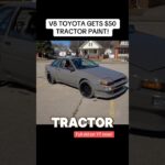 $50 DOLLAR TRACTOR PAINT JOB ON MY $10,000 CAR! TOYOTA AE86 V8 WIDEBODY GETS BUDGET PAINTJOB!