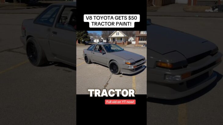 $50 DOLLAR TRACTOR PAINT JOB ON MY $10,000 CAR! TOYOTA AE86 V8 WIDEBODY GETS BUDGET PAINTJOB!